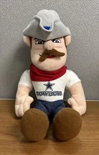 VINTAGE 1997 NFL DALLAS COWBOYS 13" PLUSH TEAM MASCOT ROWDY COWBOY HAT STANDING