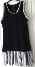 SHAULA DESIGNS - Plus Size 4XL/26 Bust 60” - BLACK/WHITE DRESS - BRAND NEW TAGS