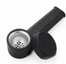 2Pack Black SILICONE SMOKING PIPE 4" With Lid And Stainless Steel Screen 2024