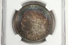 NobleSpirit Beautiful Dark Toning 1885 Morgan Silver Dollar NGC Unc Details