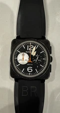 Bell & Ross BR03-94-S Chronograph Date 42MM Automatic Full Set + Extras