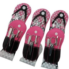 Spove Manicure Sets Pedicure Set Polka Dot Flip 6 Count Pack of 1 , Hotpink