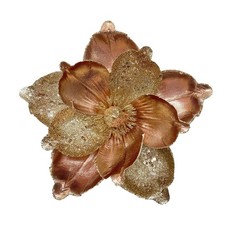10 Pcs Large Christmas Flowers, Glitter Christmas Flowers 10in Brown Artifici...