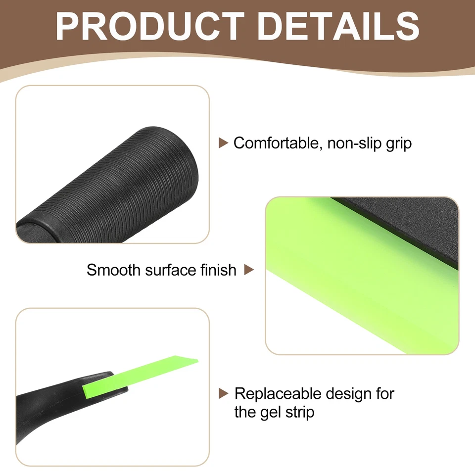 Escobilla de goma de ducha de hoja de agua de 5 pulgadas para puerta de vidrio de automóvil, verde Foto 4 de 4