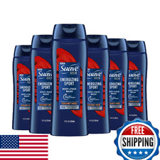 Suave Men Energizing Sport Body & Face Wash Bergamot Wood, No Parabens