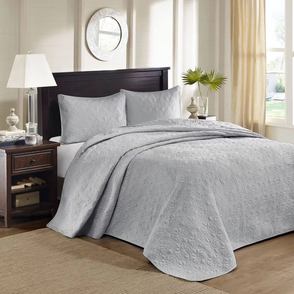 3pc King Vancouver Reversible Bedspread Set Gray - Madison Park - Image 2 of 4