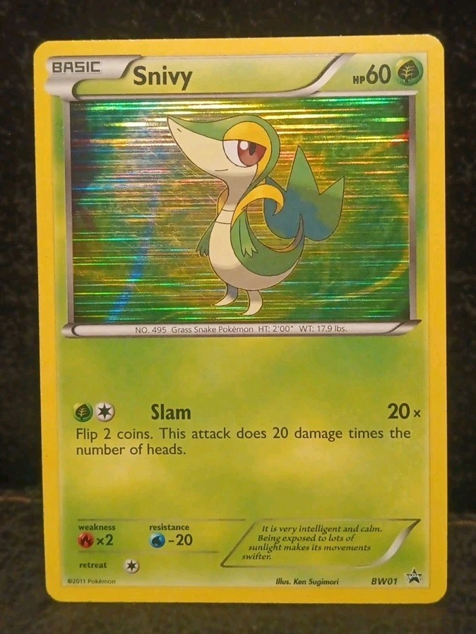 Snivy BW01 Holo Rare Pokemon Card Black Star Promo Holographic
