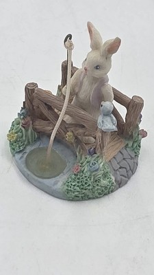 Vintage Keramik Midwest Imports of Cannon Falls Angeln Osterhase Hase Figur