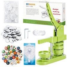 Button Maker Machine 58mm 2.25in Badge Press Kit, 100pcs Parts  Cutter