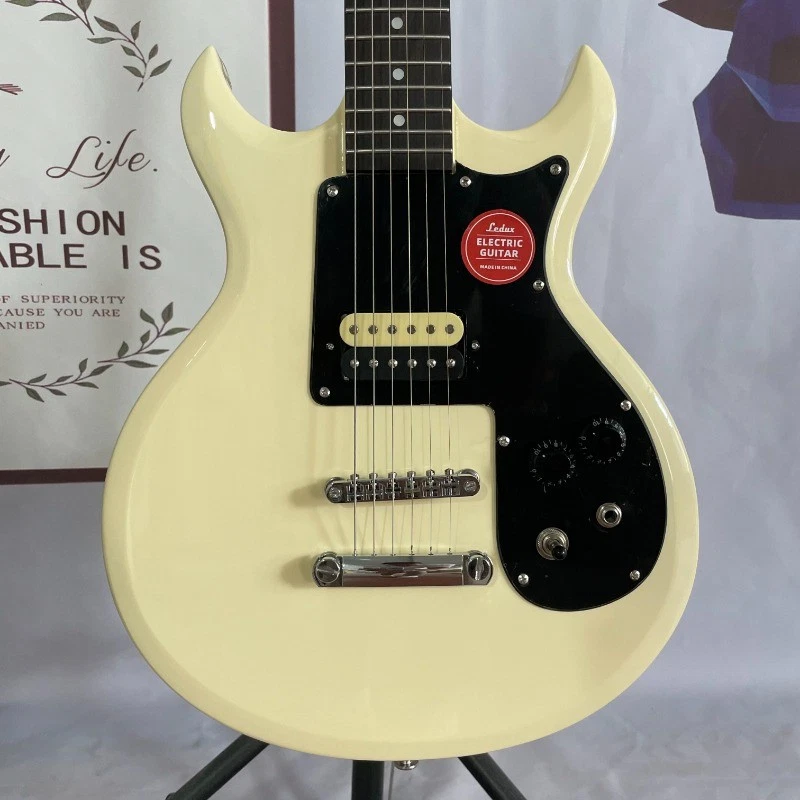 Melody Maker Electric Guitar Olympic White Double Cutaway Solid Body H Pickup - Image 3 of 4