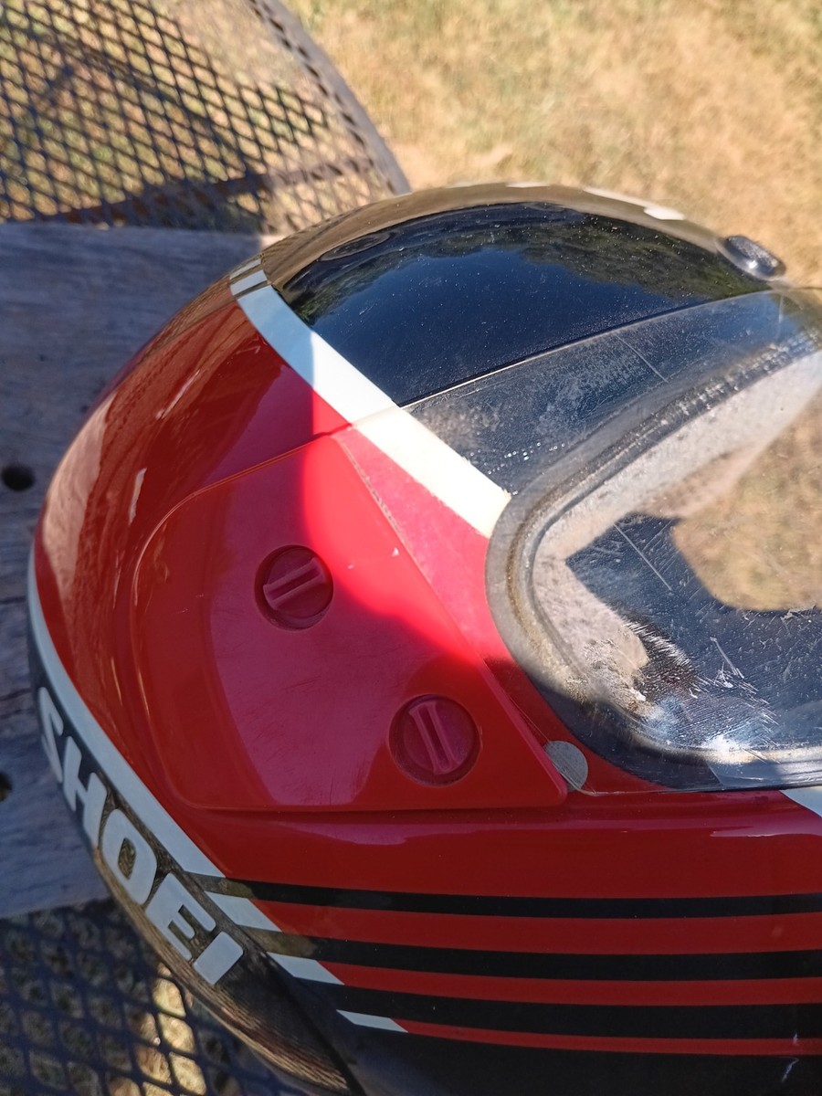 m85 shoei helmets 1985 SHOEI Snell M85 Motorcycle Helmet Red Black M