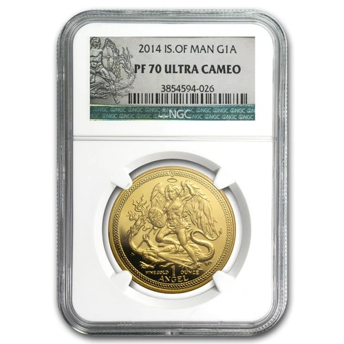 2014 Isle of Man 1 oz Proof Gold Angel PF-70 NGC