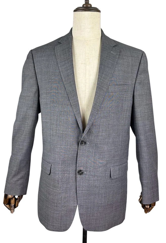 Chaps Gray Casual 2 Piece Suit Blazer Jacket Sport Coat Mens 44L Pants 42x30 - Image 4 of 4