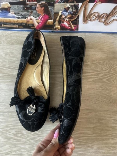 Women Coach Heels Black Suede 37