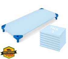 SATEEN BEDDING STORE Cot Sheets Light Blue 23x52 2 Pack