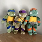 Vintage - 1989 Teenage Mutant Ninja Turtles - 3 Plush Playmates Toy Bundle