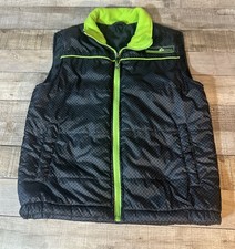 Big Chill Freestyle Boy's Vest 10-12 Full Zip 2 Side Pockets Black/Lime Green