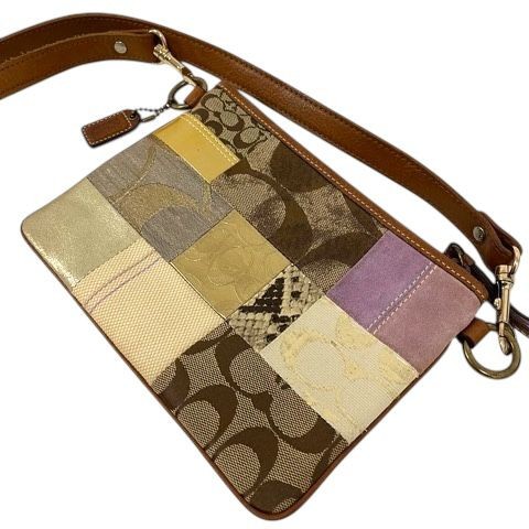 COACH shoulder bag pouch patchwork multicolor all… - image 7