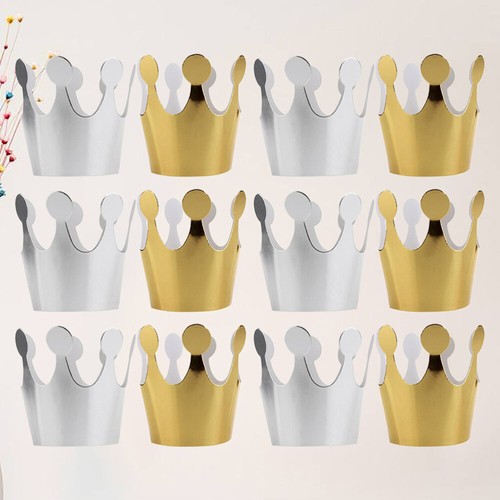 12 PIEZAS Sombreros de Corona de Papel Coronas de Cumpleaños para Niños Decoraciones de Fiesta - Imagen 3 de 12