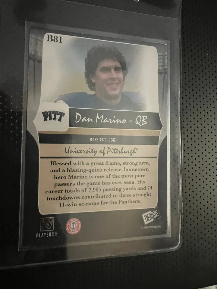 Press Pass Legends Football Bronze 2006 #B81B Dan Marino 218/999 Foto 2 de 2