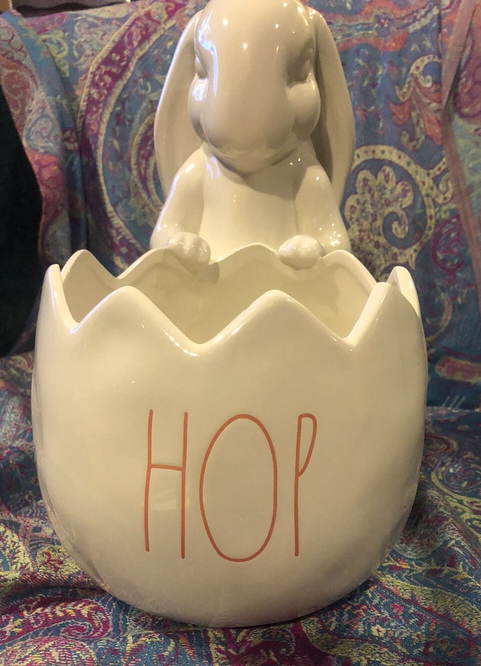 Rae Dunn Bunny Rabbit Hop Planter Large Display Decor Spring Easter | eBay