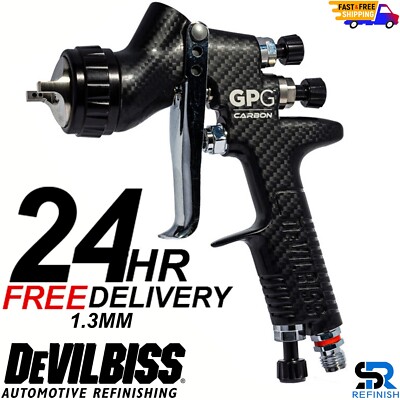 DeVilbiss Carbon Edition GPG All-Purpose Gravity Spray Gun, 1.3mm Nozzle (905025-CB)
