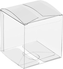 Clear Gift Boxes 3" X 3" X 3" - 25 Pack, Clear PVC Plastic Boxes Tr