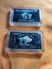 (2) 1 Oz German Silver Buffalo Bars Including Case With Low Reserve 2 Bars Total