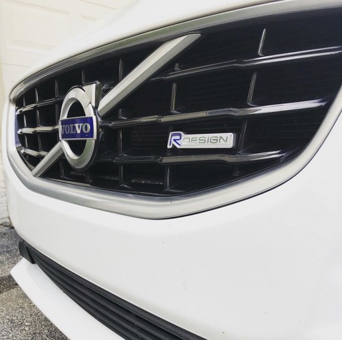 Volvo R Design Emblem HIGH QUALITY 92mm R Design VOLVO Repair Replacement Grille Badge Emblem ...