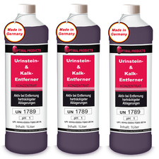 Urinsteinentferner | Kalkentferner | Keramikreiniger | 3 X 1 Liter Flasche