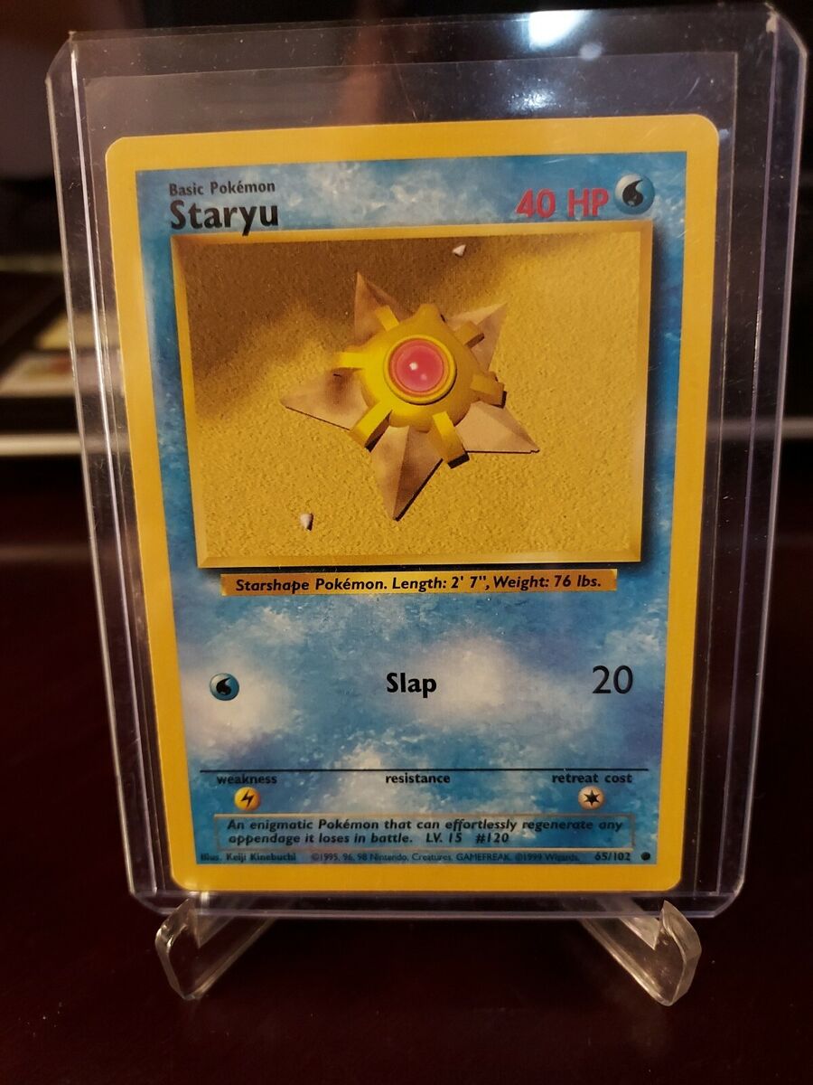 STARYU FIRST EDITION SHADOWLESS POKEMON CARD BASE SET 65/102 STARYU FIRST EDITION SHADOWLESS POKEMON CARD BASE SET 65/102