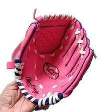 Pink Rawlings PL90PPW Player Series 9" Tee Ball Glove Right Hand Throw MINT