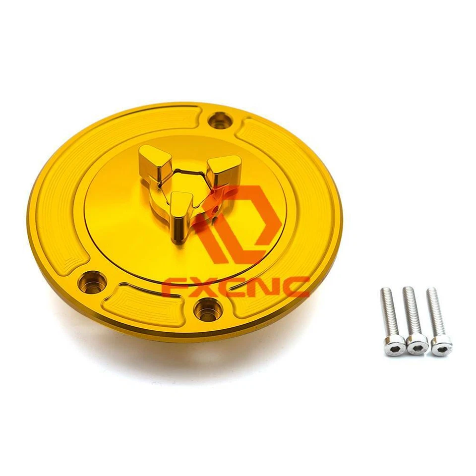 Fit kawasaki ZX7R/ZX7RR All Years Keyless Fuel Gas Tank Cap cover CNC Black - Image 3 of 4