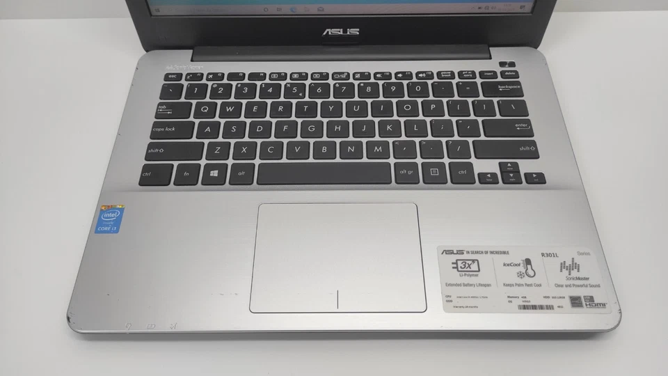 NOTEBOOK ASUS X302LA INTEL CORE I3-4005U 4GB RAM 128GB SSD WIFI WEBCAM - Immagine 2 di 4