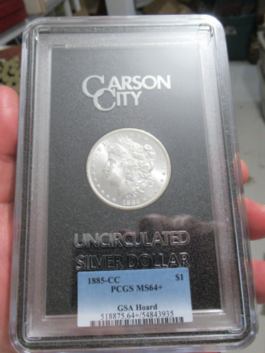 Dólar De Plata Morgan 1885-CC PCGS MS 64+ GSA Hoard, Carson City - Imagen 6 de 10