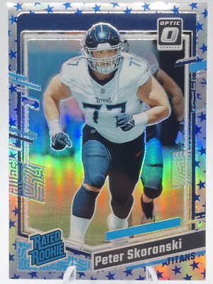 2023 Donruss Optic Rated Rookie Peter Skoronski RC Blue Stars Emoji Prizm #296