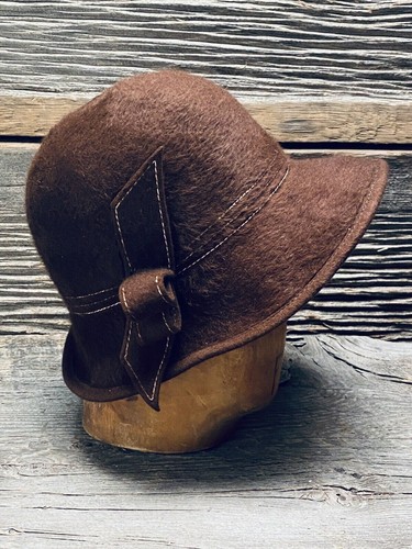 Vintage Cloche Flapper Hat Soft Beaver Fur Kates Boutique Canada Gatsby 1950s - Picture 2 of 9