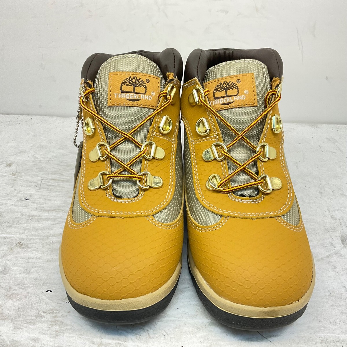Timberland Youth Mid-Cut Helcor Field Boots 3372R Wheat/Black Size