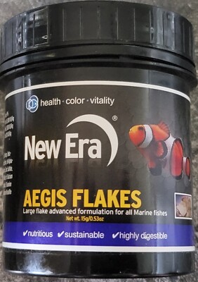 Aegis Large Flakes 15g Marine Fish Food SaltWater Krill Squid Shrimp Aquarium