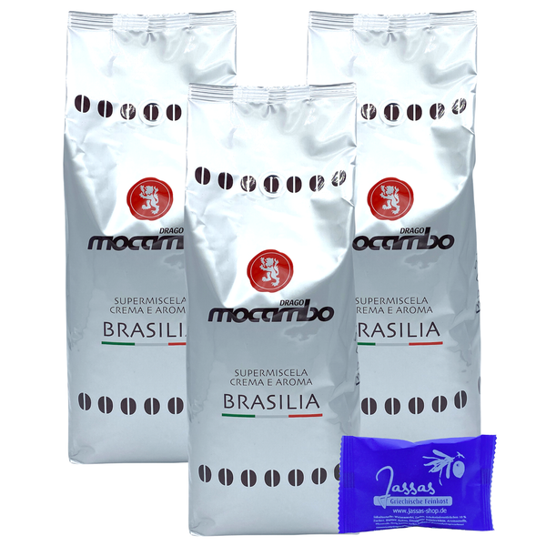 Mocambo Espresso Brasilia E Aroma Silber 3X 1000G | Ganze Bohnen | Vollmundig-image