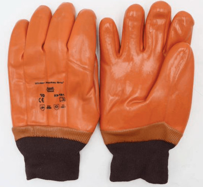 Winter Monkey Grip Gloves XL Size 10 with Knit Wrist Cuff | Ansell 23-191-10
