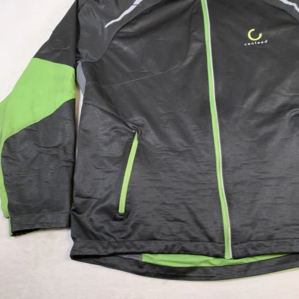 North End Sports Jacket Mens XL Black Green Full Zip Active Canteen Logo Adult - Image 3 of 4