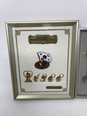 Seoul 1988 Olympics Hodori Pin Commemorative Set Framed Eden Arts