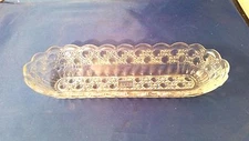  CRISTAL AVON DAISY AND BUTTON PICKLE DISH 8½" X 2 3/4" X 1¼"