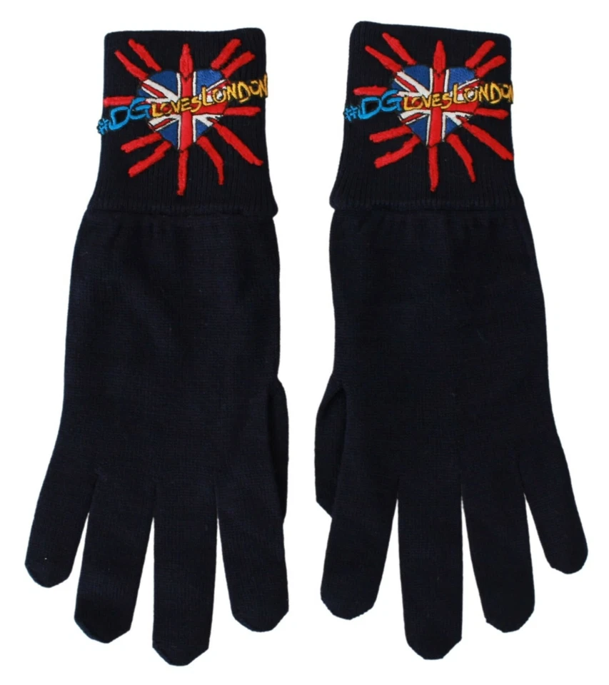Guantes Dolce & Gabbana Lana Azul #DGLovesLondon Mitón Bordado PVP $400 Foto 4 de 4