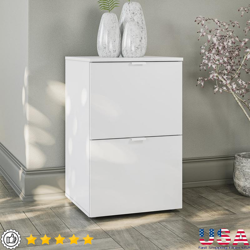 2-Drawer File Cabinet Hanging File Organizer Melamine Storage Home ...