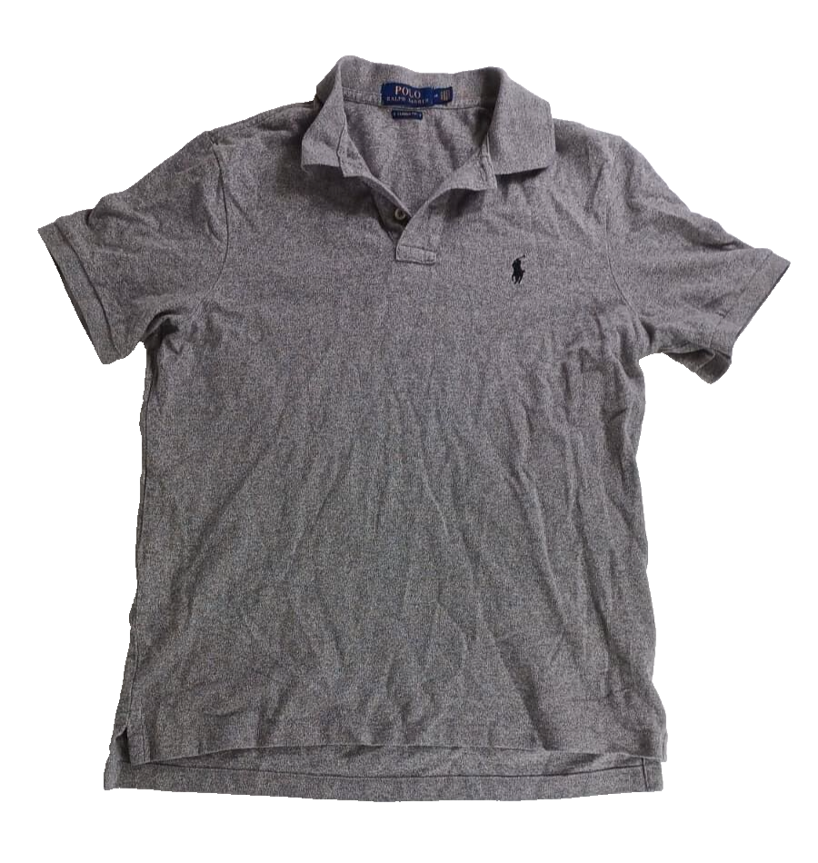 Men's Medium Grey Ralph Lauren Classic Fit Polo Shirt Short Sleeve