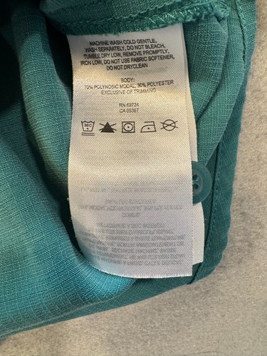 Columbia Button Down Shirt Men's Small Sage Green Linen Like Collared Casual - Picture 4 of 6