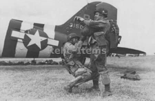 WW2 Picture Photo US Paratroopers Gear Up For D-day Invasion C-47 Transport 1387