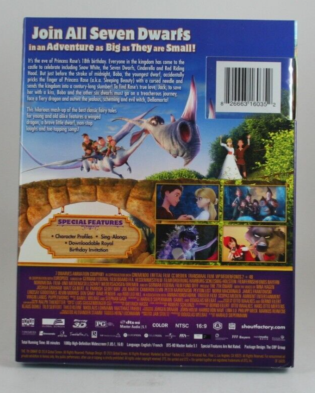 The Seventh Dwarf 3D Bluray DVD Norm MacDonald Animation Slipcover
